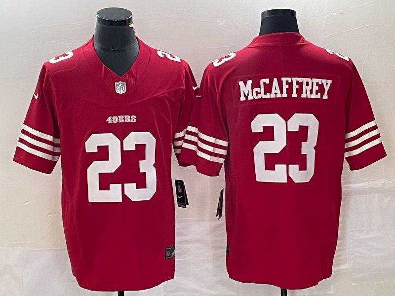 Men San Francisco 49ers #23 Mccaffrey Red 2023 Nike Vapor Limited NFL Jersey style1->oakland raiders->NFL Jersey